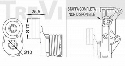 TREVI AUTOMOTIVE ta1830 -  Натяжная планка, поликлиновой ремень